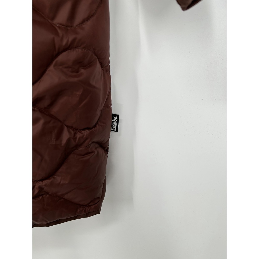 Eddie Bauer Shaw 650 Down Long Puffer Bomber Jacket Womens 2XL Full Zip Up Coat - Picture 3 of 9